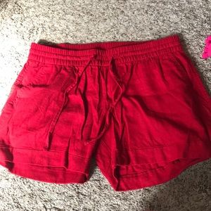 Red Linen shorts
